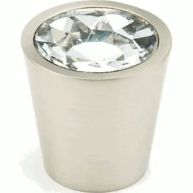 1 1/16 Inch Stargaze Clear Cylinder Cabinet Knob (Brushed Nickel Finish)