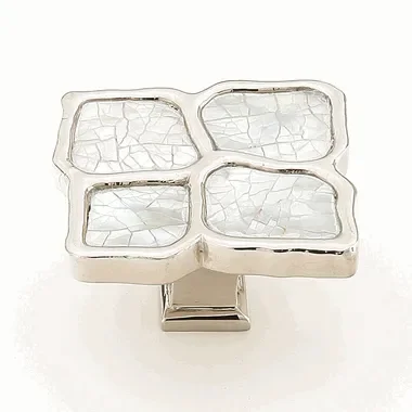 1 1/2 Inch Symphony Inlays Mother of Pearl Knob (Polished Nickel Finish)
