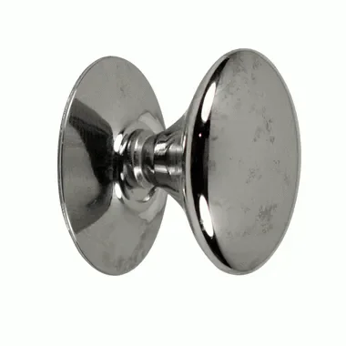 1 1/4 Inch Pure Brass Traditional Round Knob (Polished Chrome Finish)