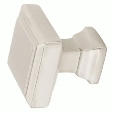 1 5/8 Inch Solid Brass Geometric Square Knob (Satin Nickel Finish)