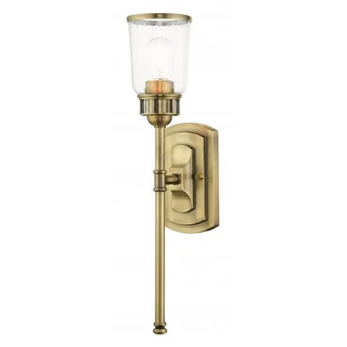 1 Light Antique Brass Single Sconce