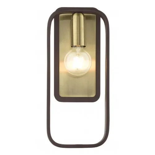 1 Light Bronze with Antique Brass Accents ADA Single Sconce