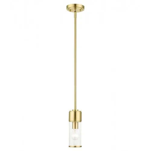 1 Light Satin Brass Mini Pendant