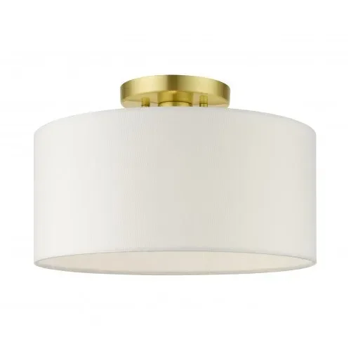 1 Light Satin Brass Semi Flush