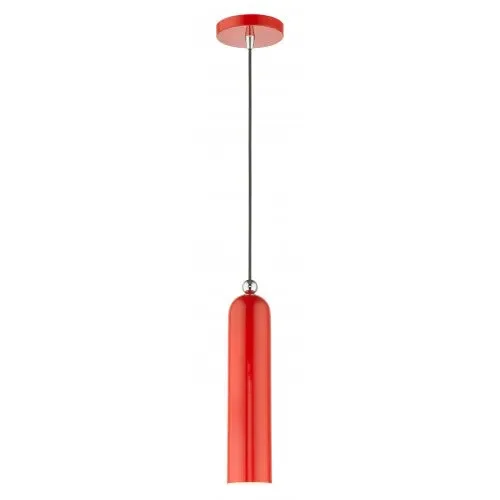 1 Light Shiny Red Pendant