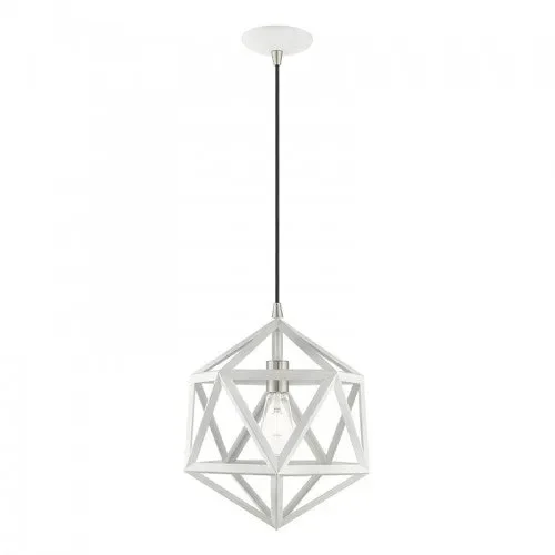 1 Light White Single Pendant