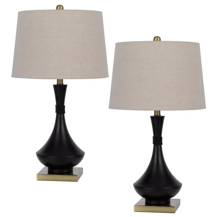 100W HILO METAL TABLE LAMP. PRICED AND SOLD AS PAIRS