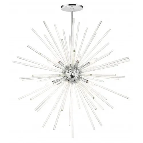 12 Light Polished Chrome Foyer Pendant Chandelier
