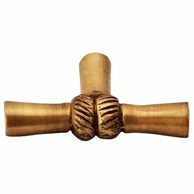2 Inch Solid Brass Japanese Bamboo Style Knob (Antique Brass Finish)