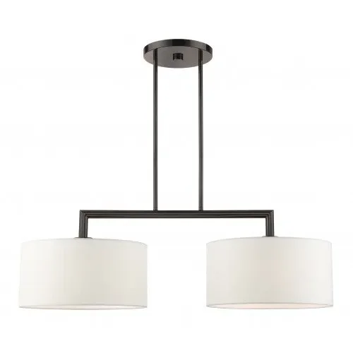 2 Light Black Chrome Linear Chandelier