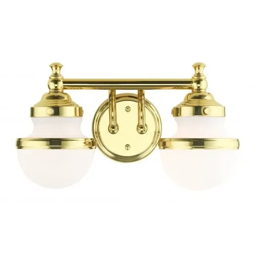 2 Light Polished Brass Bath Vanity