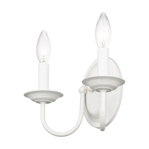 2 Light White Wall Sconce