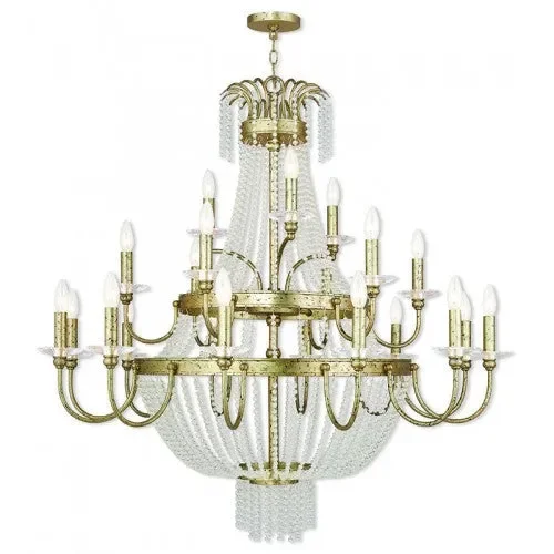 21 Light Winter Gold Foyer Chandelier