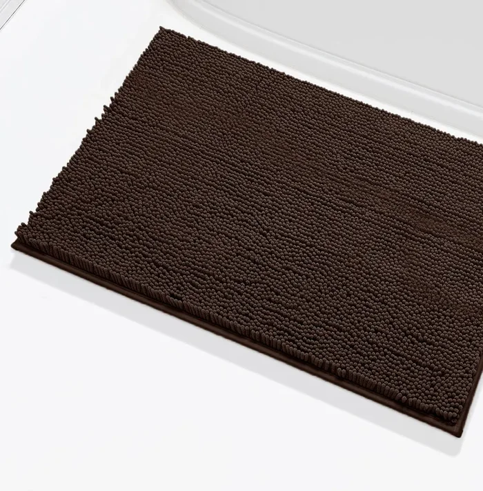 23″x15″ – Brown Soft Cozy Plush Chenille Bath Mat Bathroom Rug