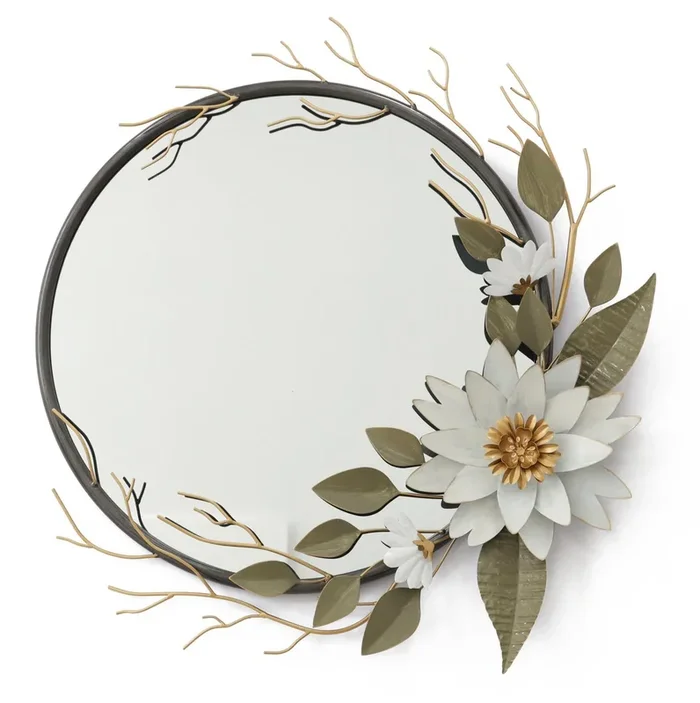 28×29 Metal Wall Mirror – Pearl Silver