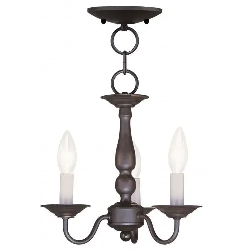 3 Light Bronze Chain Hang/Ceiling Mount