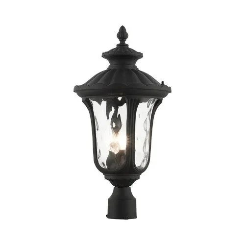 3 Light Textured Black Outdoor Post Top Lantern