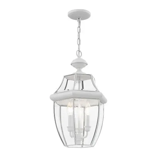 3 Light White Outdoor Lantern