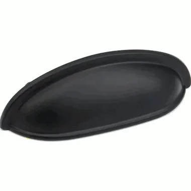 4 5/8 Inch (3 Inch c-c) Traditional Designs Cup Pull (Matte Black Finish)