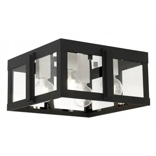4 Light Black Outdoor Flush Mount
