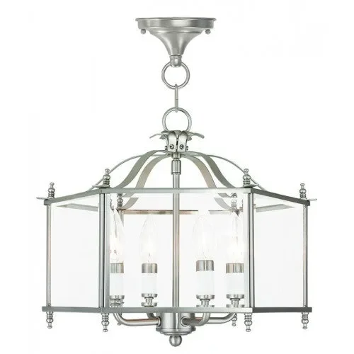4 Light Brushed Nickel Chain Hang/Ceiling Mount