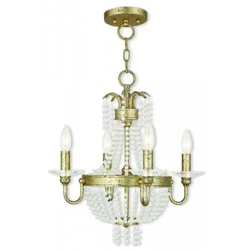 4 Light Winter Gold Chandelier/Ceiling Mount