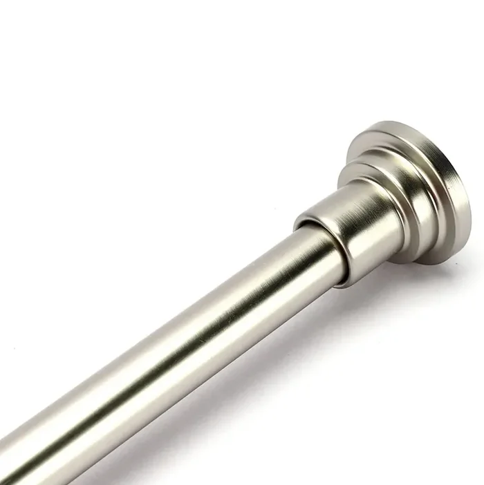 42″-72″ Metal Shower Curtain Tension Rod Rust Resistant Non-Slip Brushed Nickel