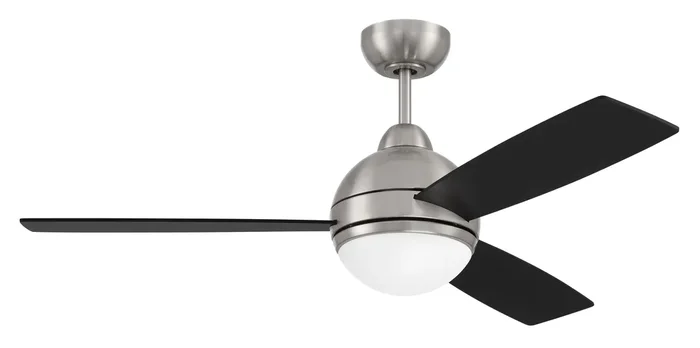 48″ Keen in Brushed Polished Nickel w/ Flat Black/Greywood Blades