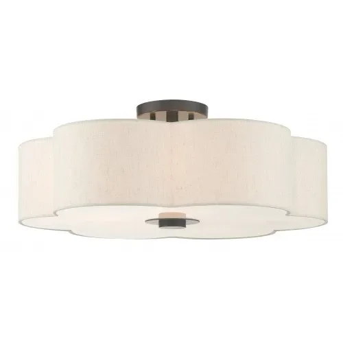 5 Light English Bronze Semi Flush