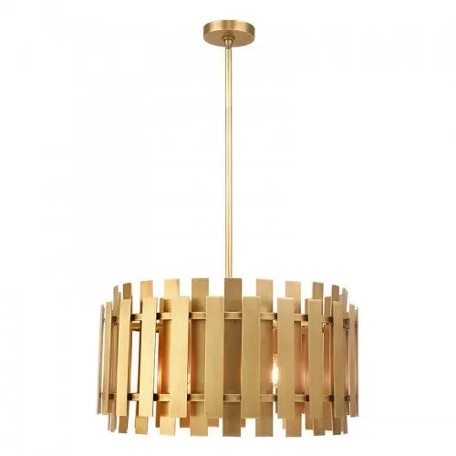 5 Light Natural Brass Pendant Chandelier