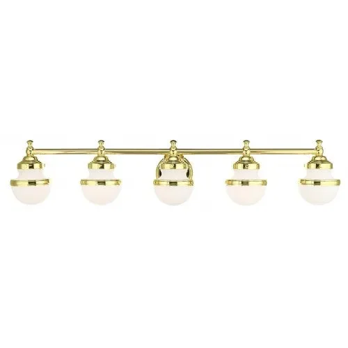 5 Light Polished Brass Bath Vanity