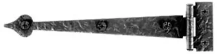 6 1/2 Inch Cast Iron Spear Cabinet Flush Strap Hinge (Pair)
