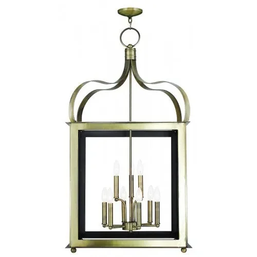 6 Light + 3 Light Antique Brass Lantern