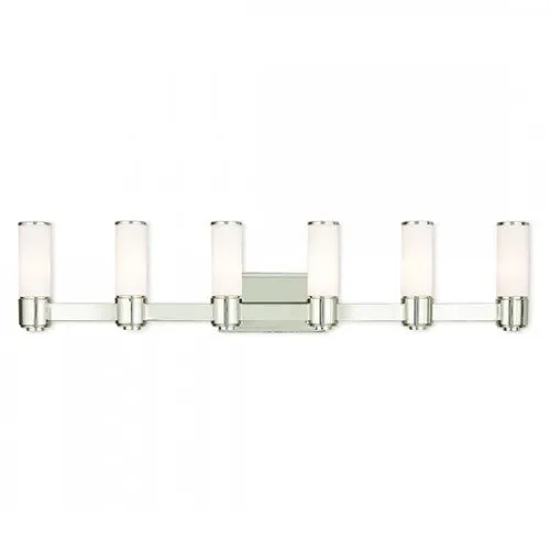 6 Light Polished Nickel Wall Sconce/ Bath Light