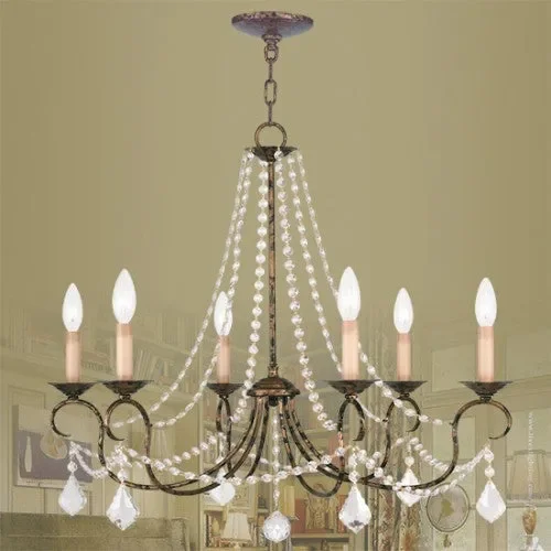 6 Light Venetian Golden Bronze Chandelier