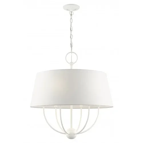6 Light White Pendant Chandelier