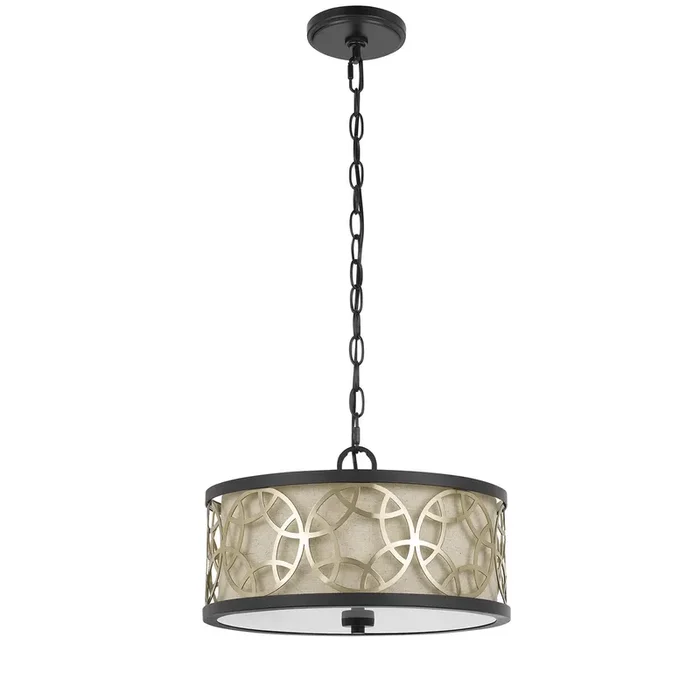 60W X 2 CARMEL 2 LIGHT METAL 2 IN 1 SEMI-FLUSH / PENDANT CHANDELIER