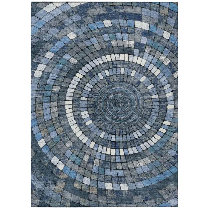 Addison Chantille ACN2216 Geometric Machine Made Transitional Navy Rug