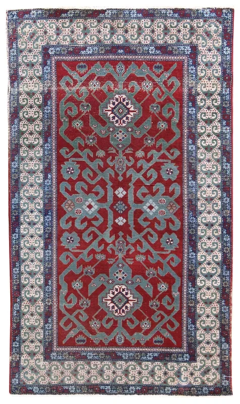Antique Azerbaijan Handwoven Tribal Rug, 55109