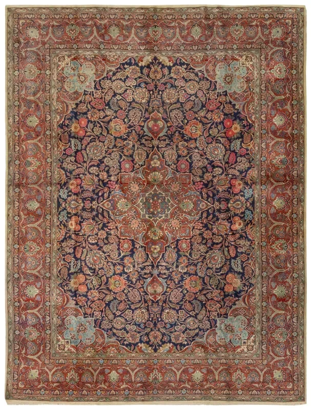 Antique Dabir Keshan Handwoven Traditional Rug, J76397