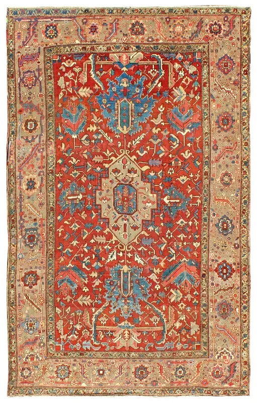 Antique Heriz Handwoven Tribal Rug, J69660