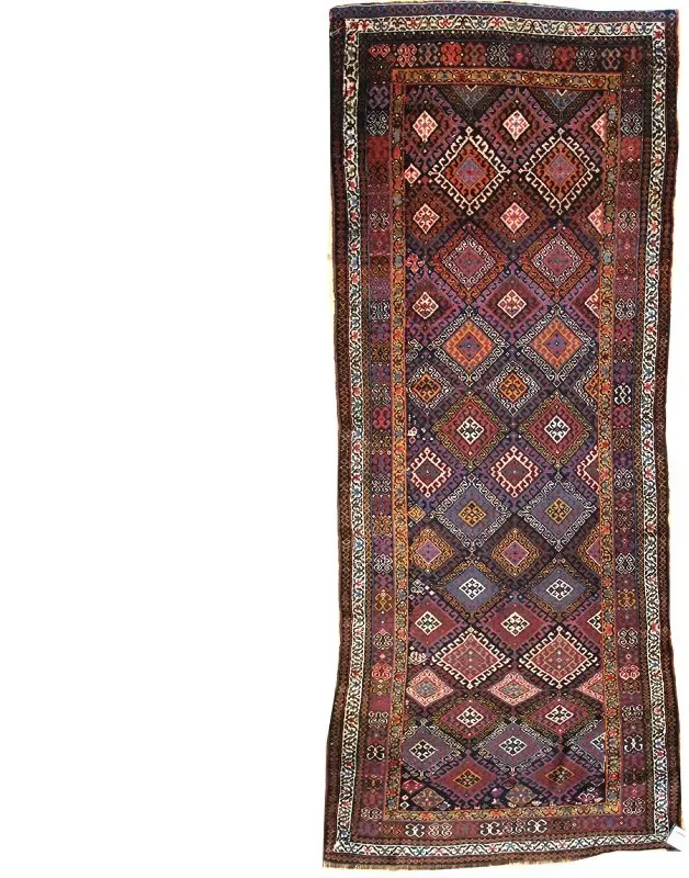 Antique Hooked Lozenges Handwoven Tribal Rug, JF3212