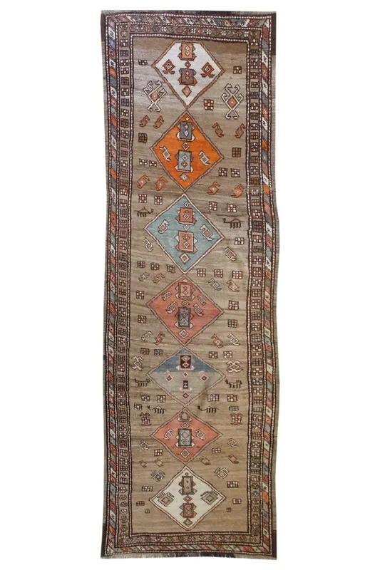 Antique Kurd Bijar Handwoven Tribal Rug, JF8205