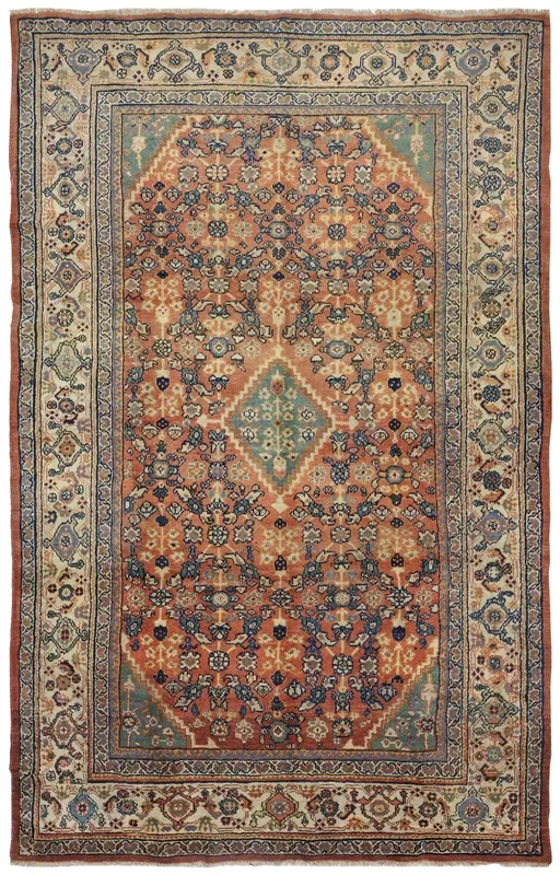 Antique Mahal Handwoven Tribal Rug, J78003