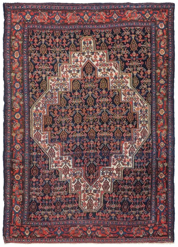 Antique Senneh Handwoven Traditional Rug, J76411