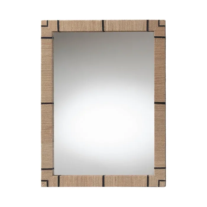 bali & pari Mirai Bohemian Woven Grasscloth Rectangle Accent Mirror