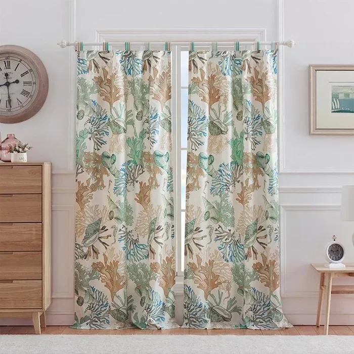 Barefoot Bungalow Atlantis Window Panel And Tie Back With 3″ Rod Pocket – 42X84″ Jade