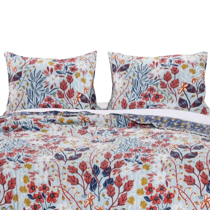 Barefoot Bungalow Perry Floral Print Reversible Perfect Pillow Sham – Multicolor