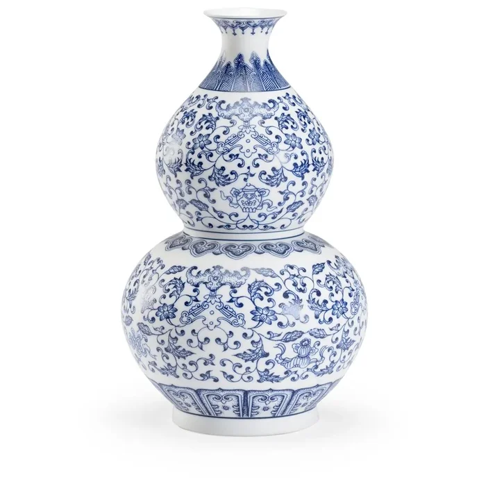 “Blue Bliss” Ceramic Vase with White Details