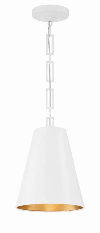 Brian Patrick Flynn Alston 2 Light Matte White + Antique Gold Mini Pendant